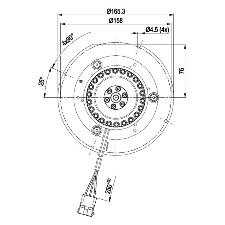 Ventilateur extracteur des fumées R2E150AN9166 poêle à granulé