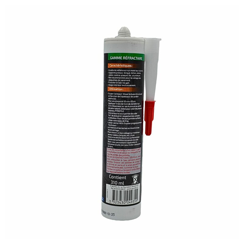 Colle fibre réfractaire hautes températures 1200C - tube 310ml