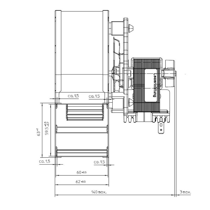 RAVELLI Ventilateur centrifuge droit pour poêle à granulé