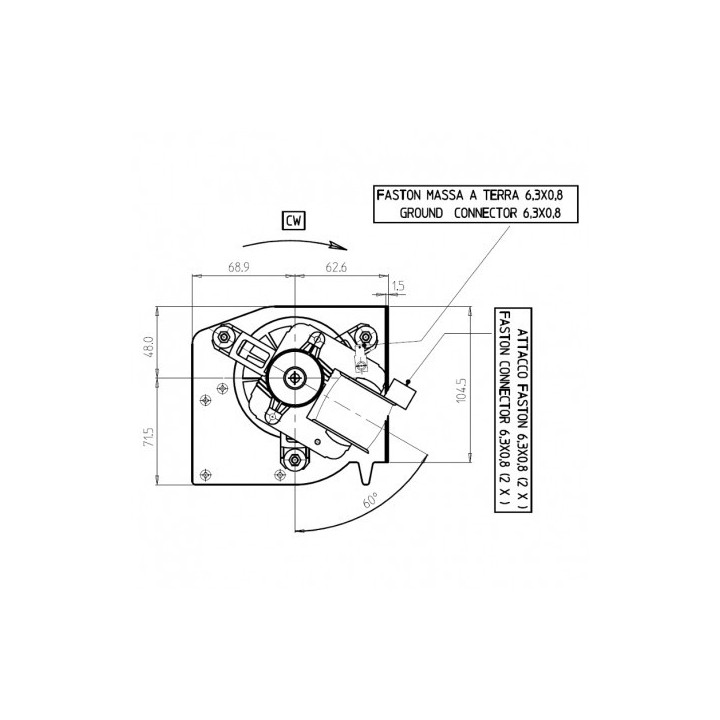 EDILKAMIN Ventilateur tangentiel double pour poêle à granulé