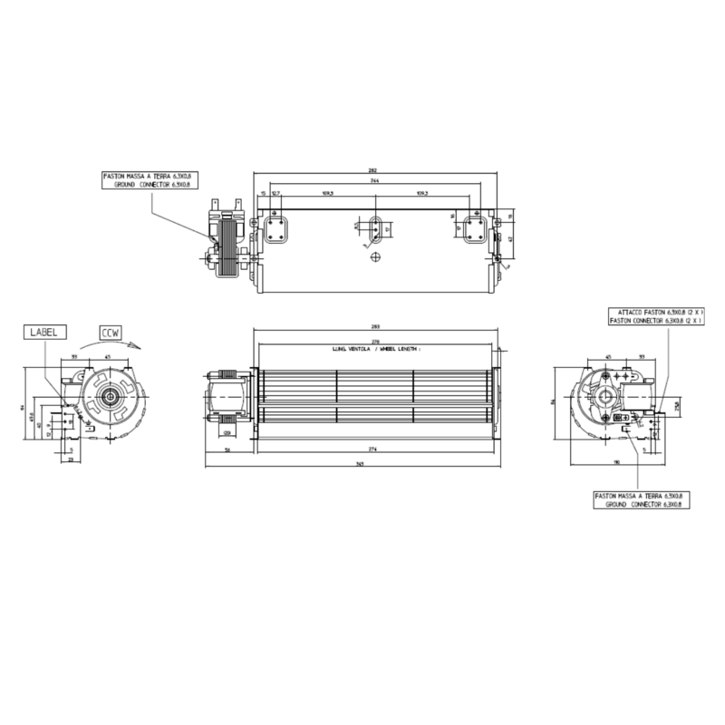 STUFE A PELLET ITALIA VENTILATEUR TANGENTIEL pour poêle à granulé pellet