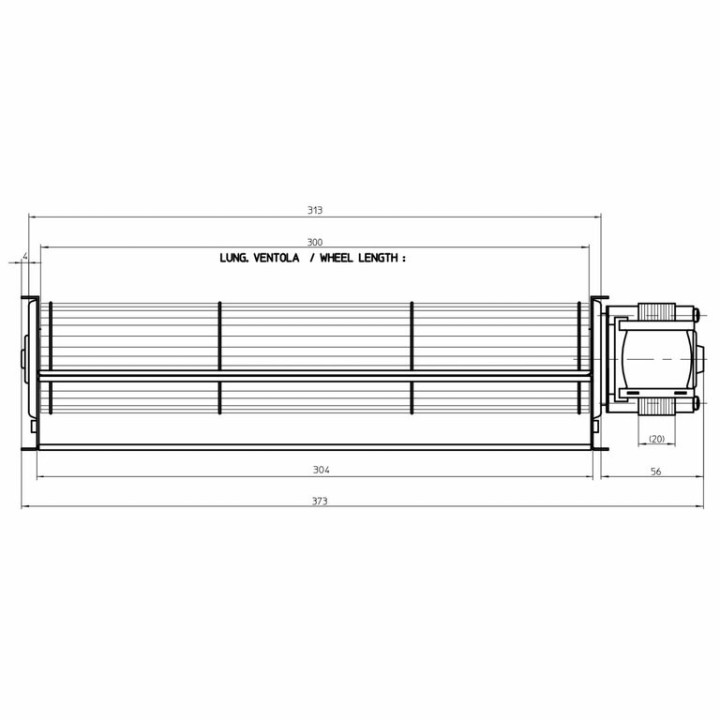 ROYAL Ventilateur tangentiel pour poêle à granulé