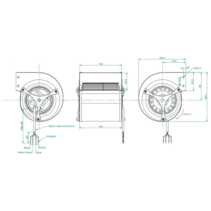 VENTILATEUR CENTRIFUGE pour poêle à granulé pellet 146-63