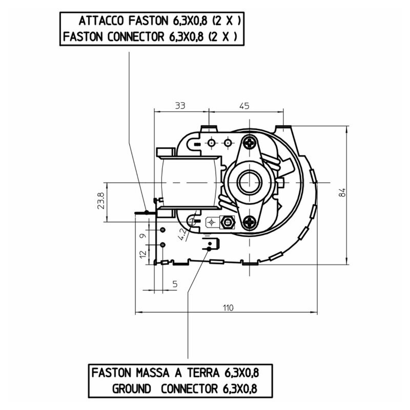 CALIDEAL VENTILATEUR TANGENTIEL pour poêle à granulé pellet KATLA