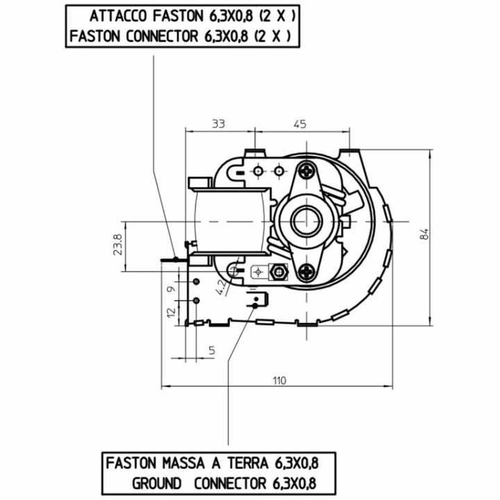 CALIDEAL VENTILATEUR TANGENTIEL pour poêle à granulé pellet KATLA