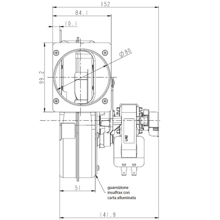 PIAZZETTA Ventilateur extracteur des fumées pour poêle à granulé