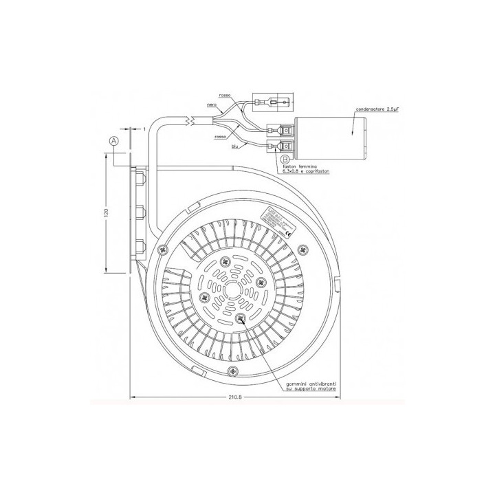 DEVILLE Ventilateur d'air centrifuge pour poêle à granulé