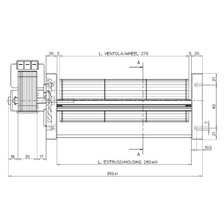 CADEL VENTILATEUR TANGENTIEL pour poêle à granulé pellet