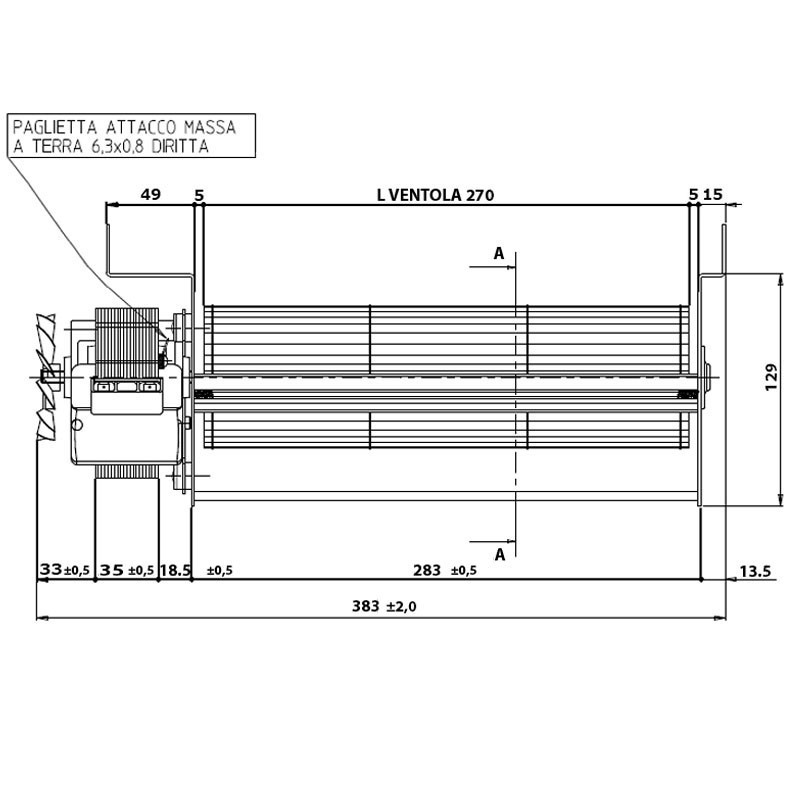 ITALIANA CAMINI VENTILATEUR TANGENTIEL poêle à granulé pellet