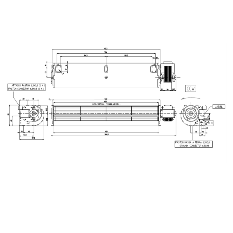 DEVILLE VENTILATEUR TANGENTIEL pour poêle à granulé pellet