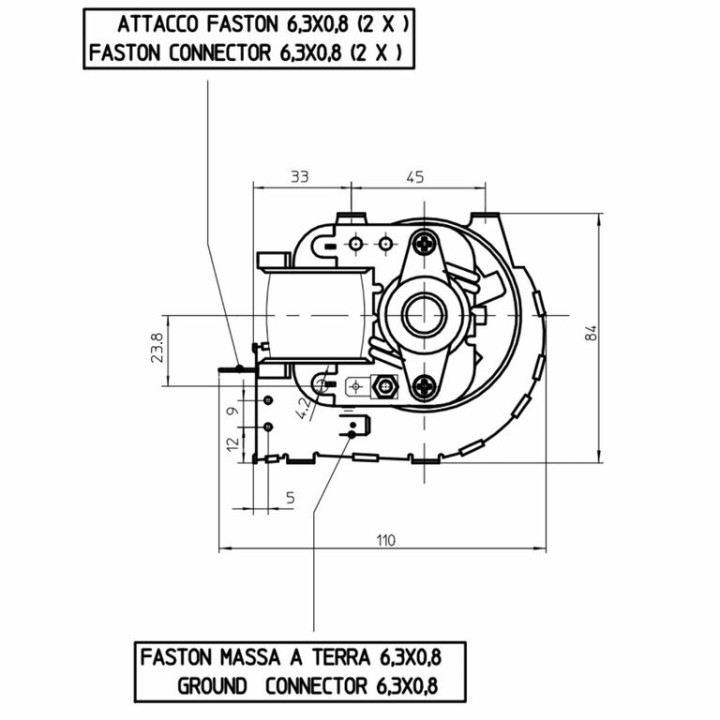 FERROLI VENTILATEUR TANGENTIEL pour poêle à granulé pellet