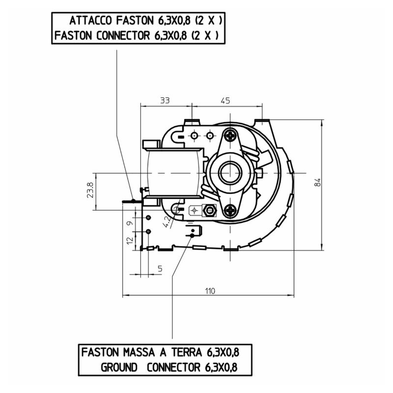 COLA VENTILATEUR TANGENTIEL pour poêle à granulé pellet