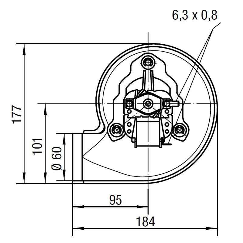 VENTILATEUR EXTRACTEUR DES FUMEES pour poêle à granulé RLH120/3800