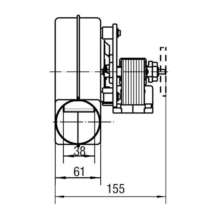 VENTILATEUR EXTRACTEUR DES FUMEES pour poêle à granulé RLH120/3800