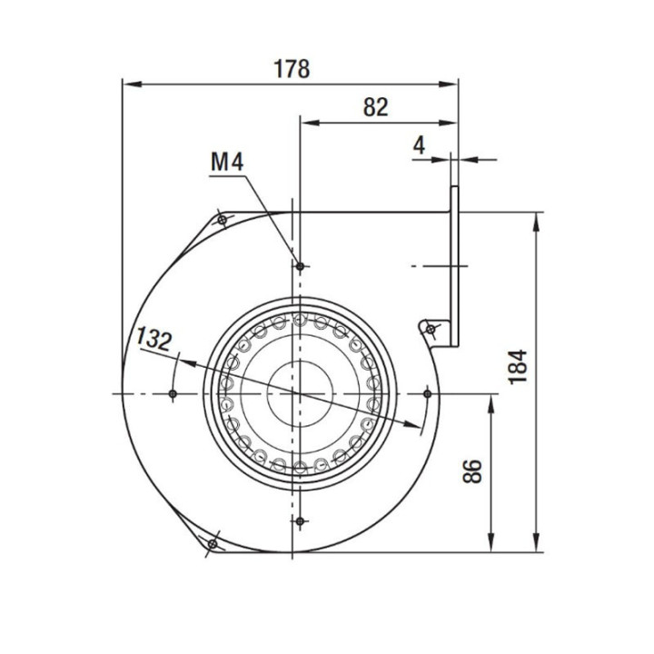VENTILATEUR CENTRIFUGE pour poêle à granulé 76x50 G2E120AR7701