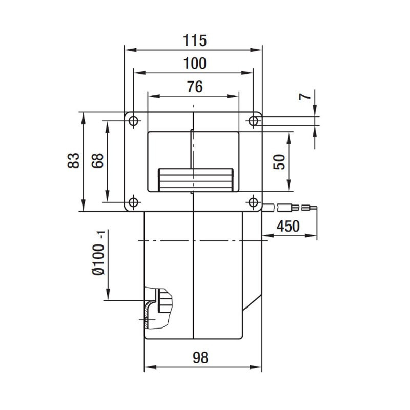 VENTILATEUR CENTRIFUGE pour poêle à granulé 76x50 G2E120AR7701