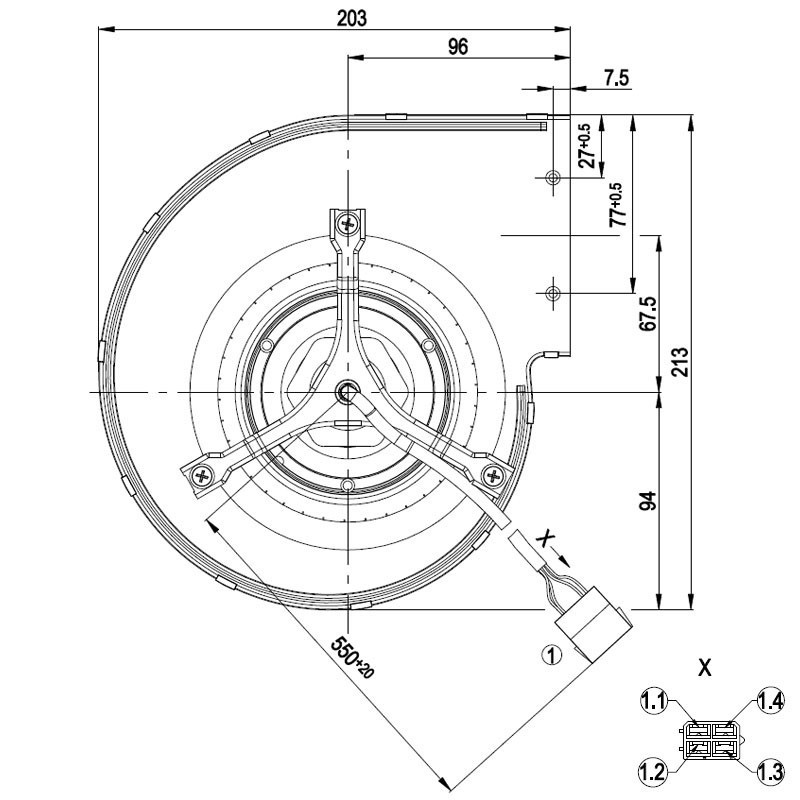 VENTILATEUR CENTRIFUGE pour poêle à granulé 229x100