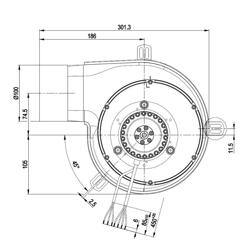 EXTRACTEUR DES FUMÉES pour poêle à granulé G2E180CG8211
