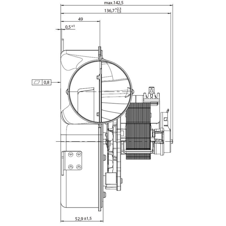 VENTILATEUR EXTRACTEUR DES FUMÉES pour poêle à granulé G2E1520020