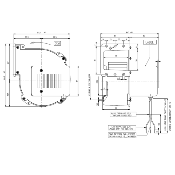 VENTILATEUR CENTRIFUGE pour poêle à granulé pellets CF 100-35