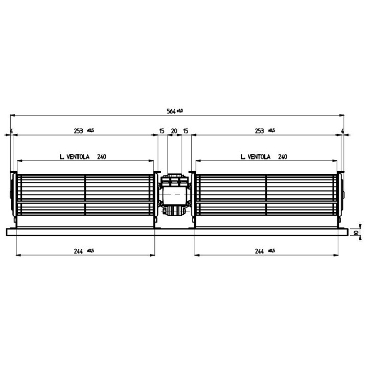 VENTILATEUR TANGENTIEL DOUBLE pour poêle à granulé pellet 60/240