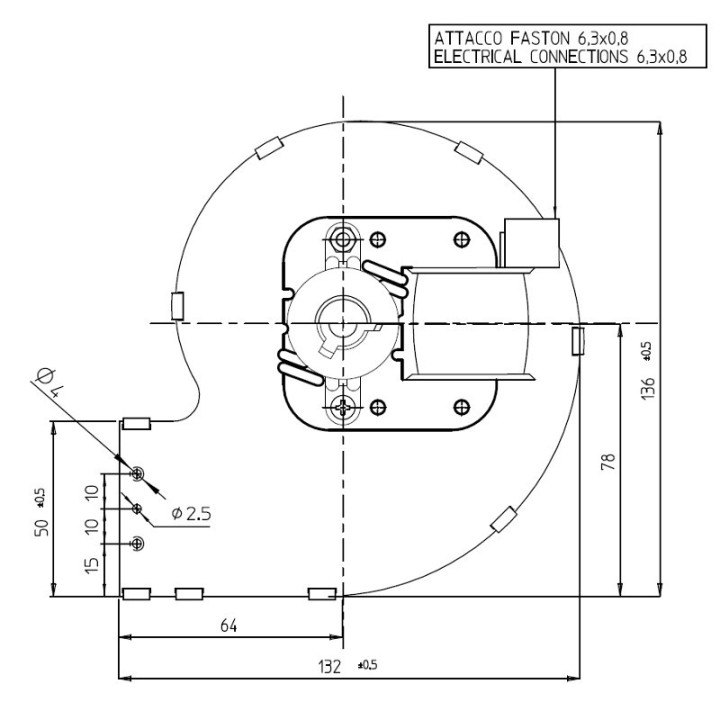 VENTILATEUR CENTRIFUGE pour poêle à granulé pellet 80x42-H30