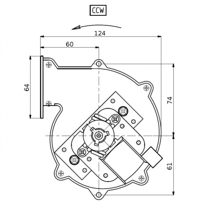 VENTILATEUR CENTRIFUGE pour poêle à granulé pellet CF 80-20
