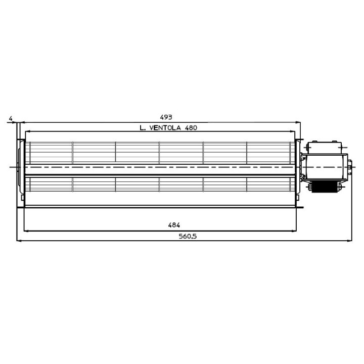 VENTILATEUR TANGENTIEL pour poêle à granulé pellet 60/480