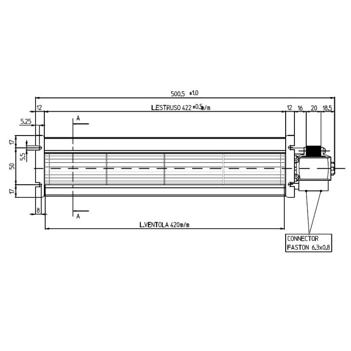 VENTILATEUR TANGENTIEL pour poêle à granulé pellet 60/420 - 25W