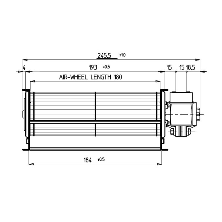 VENTILATEUR TANGENTIEL pour poêle à granulé pellet 60/180