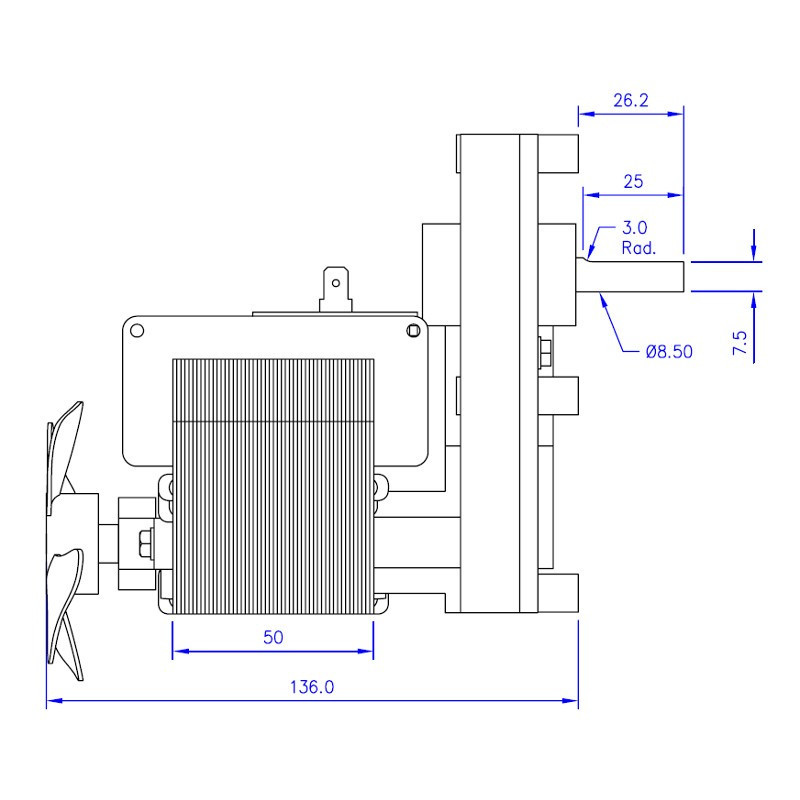 Motoréducteur moteur de vis sans fin pour poêle à granulé 5.3RPM