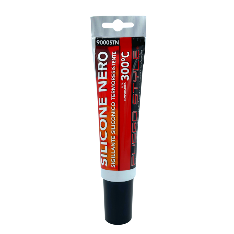 MASTIC SILICONE COLLE NOIR HAUTE TEMPERATURE 300C - tube 150ml