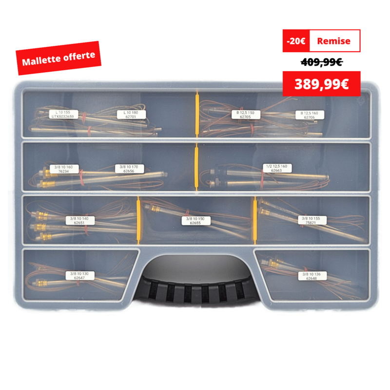 Mallette de dépannage bougies poêle à granulés pour technicien