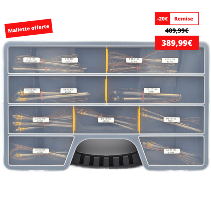 Mallette de dépannage bougies poêle à granulés pour technicien